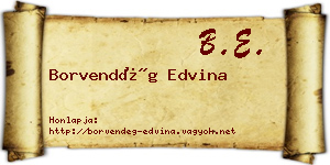 Borvendég Edvina névjegykártya